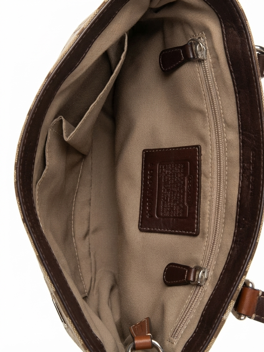 Coach Signature Turnlock Flap Shoulder Bag