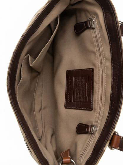 Coach Signature Turnlock Flap Shoulder Bag