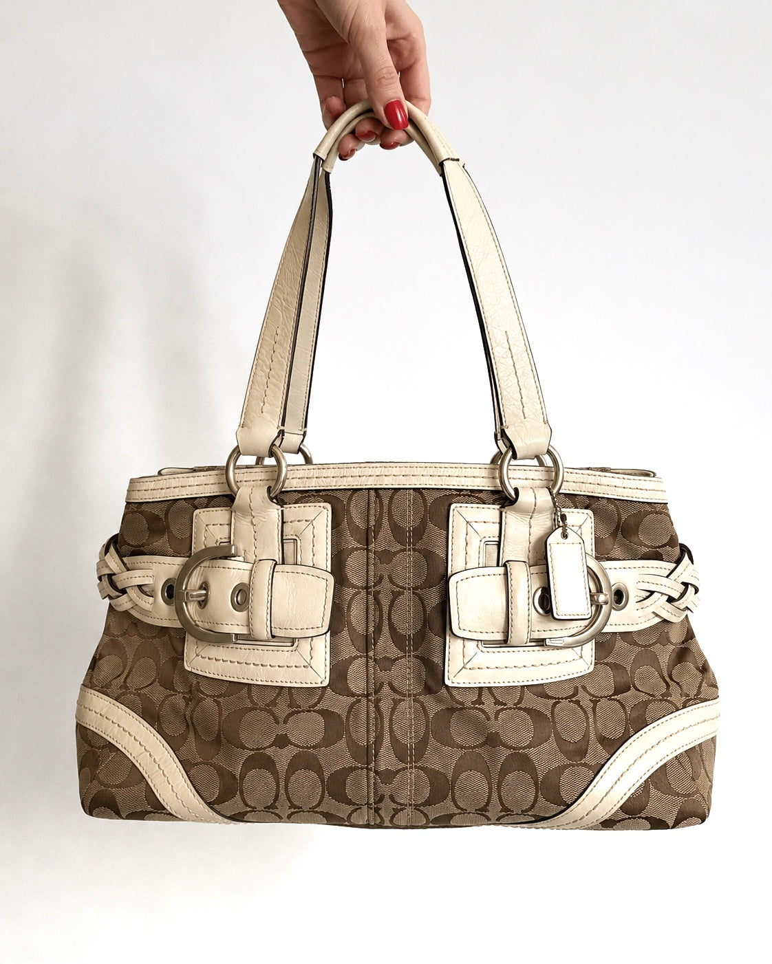 Coach Monogram Canvas Satchel