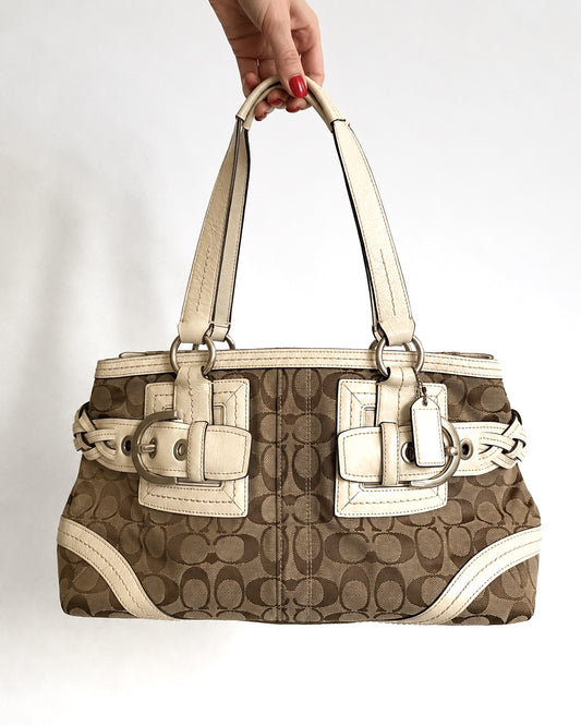 Coach Monogram Canvas Satchel