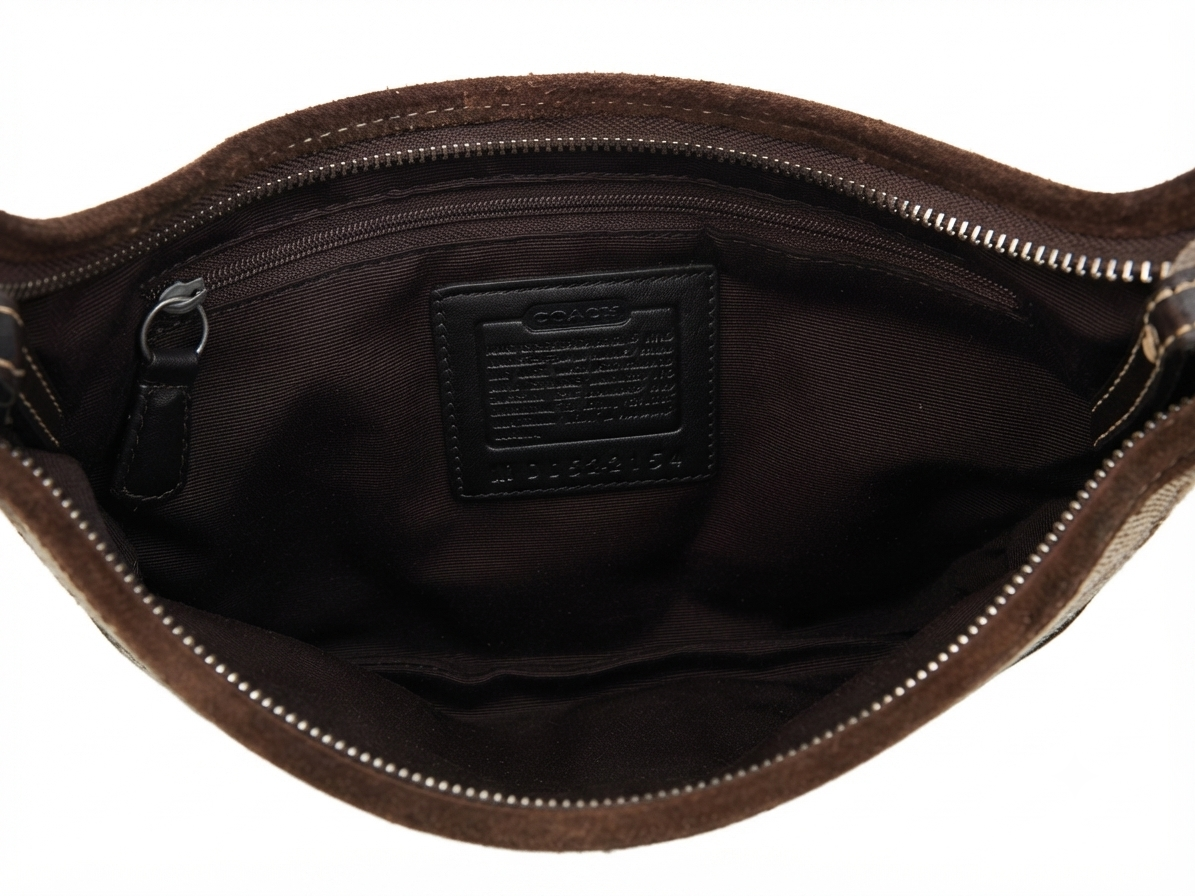 Coach Hamptons Signature Mini C Suede Trim Hobo
