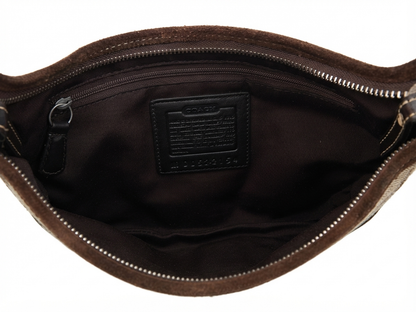 Coach Hamptons Signature Mini C Suede Trim Hobo