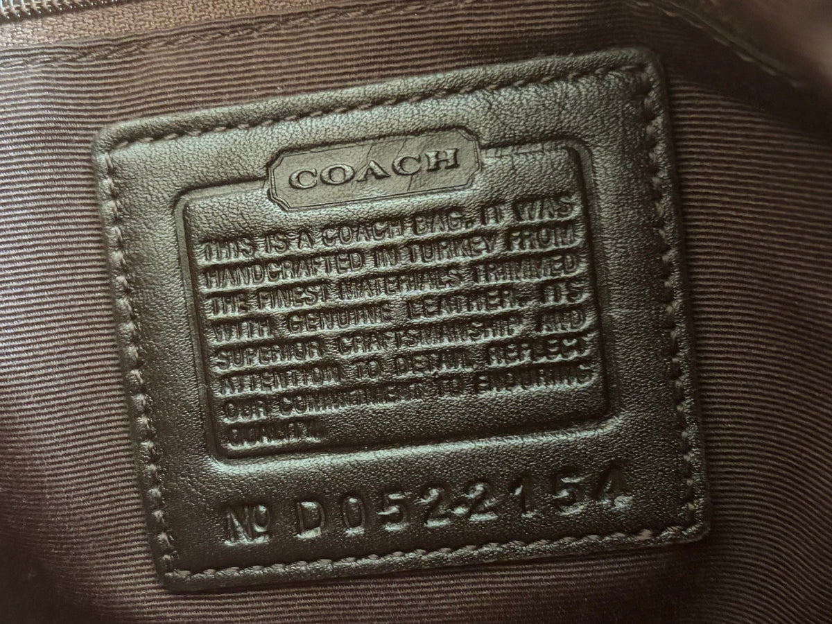 Coach Hamptons Signature Mini C Suede Trim Hobo